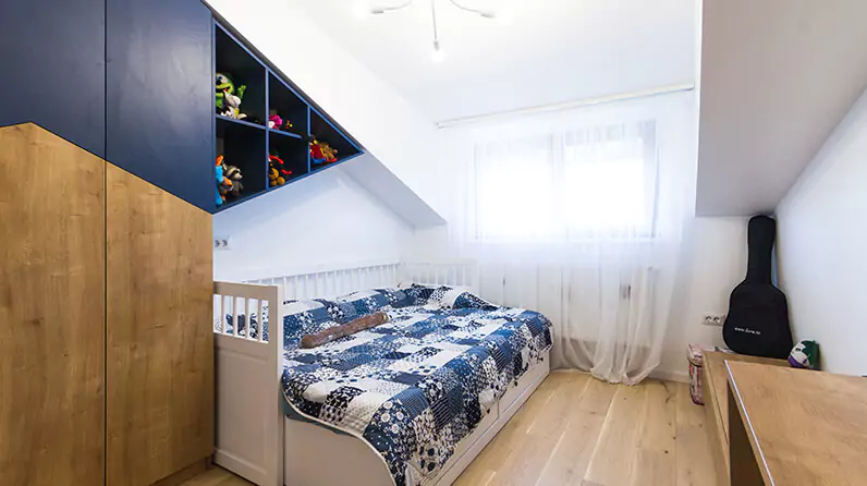 amenajare dormitor copil-apartament mansarda bucuresti